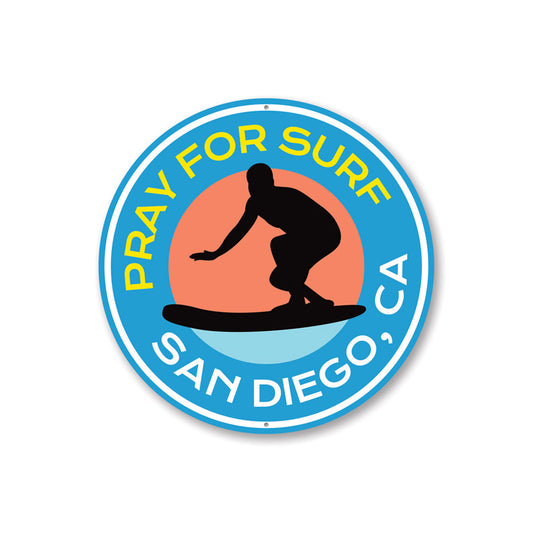 Surf Prayer Sign Aluminum Sign