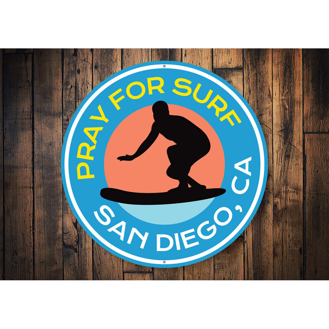 Surf Prayer Sign Aluminum Sign