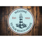 Beach House Lighthouse Sign Aluminum Sign