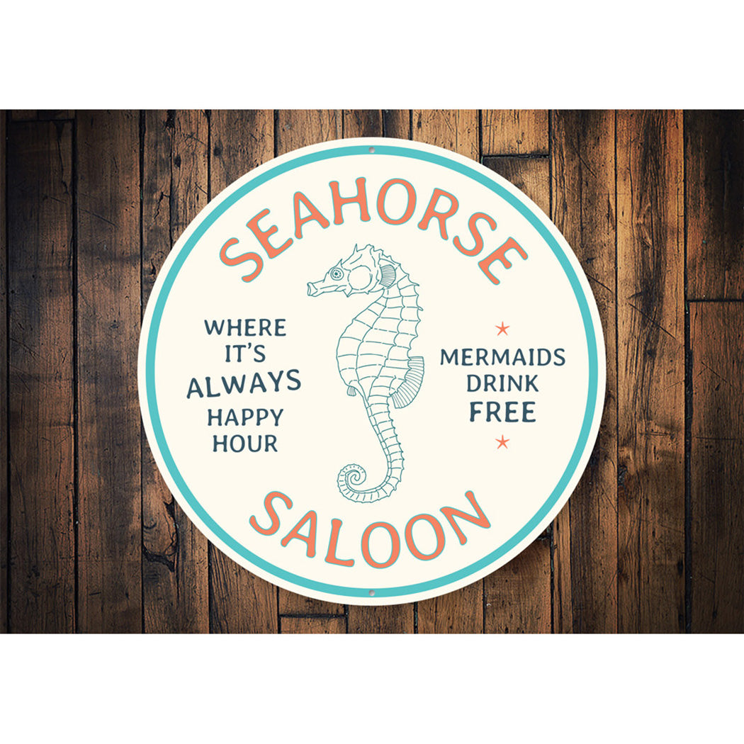 Seahorse Saloon Sign Aluminum Sign