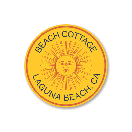 Beach Cottage Sun Sign Aluminum Sign