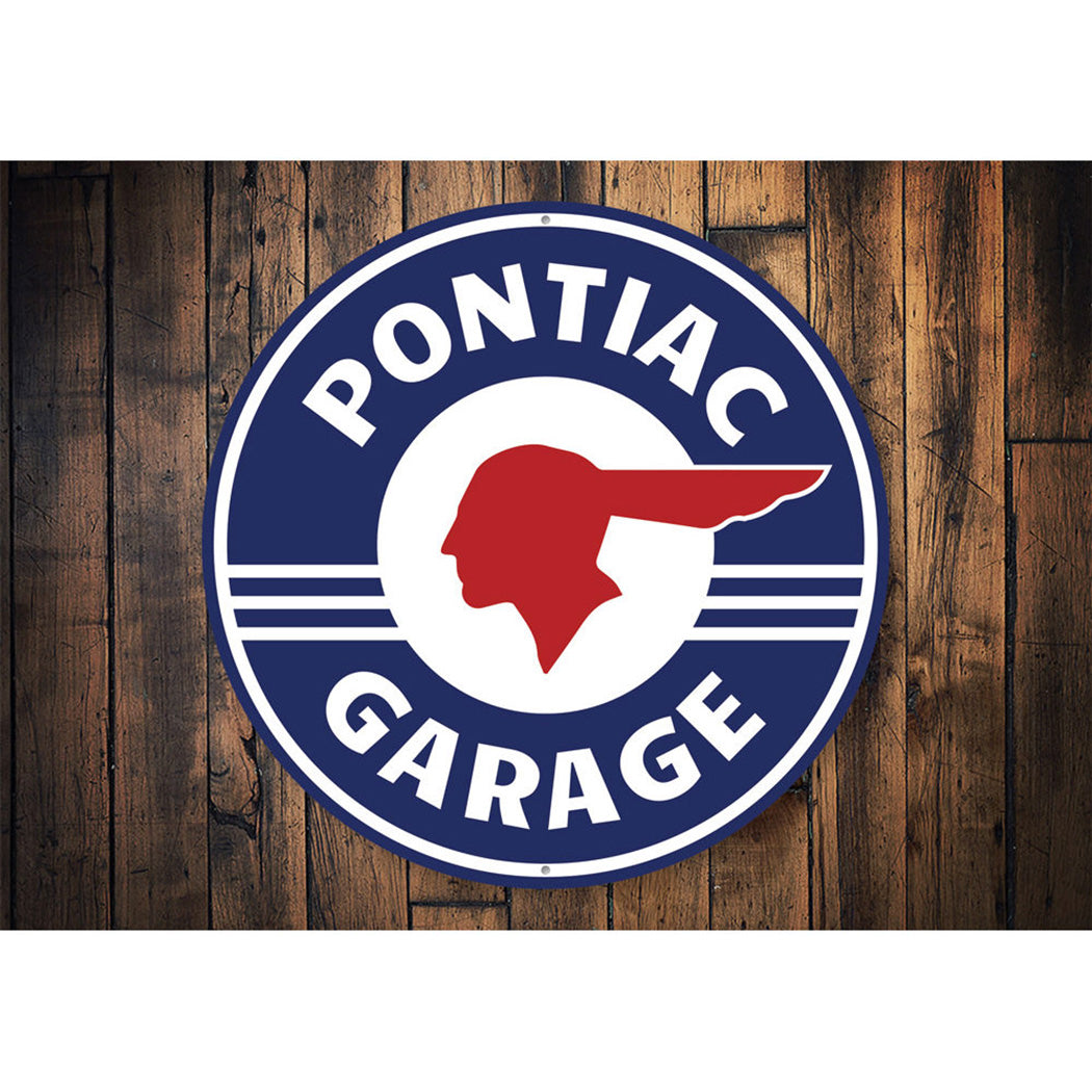 Pontiac Garage Car Sign Aluminum Sign
