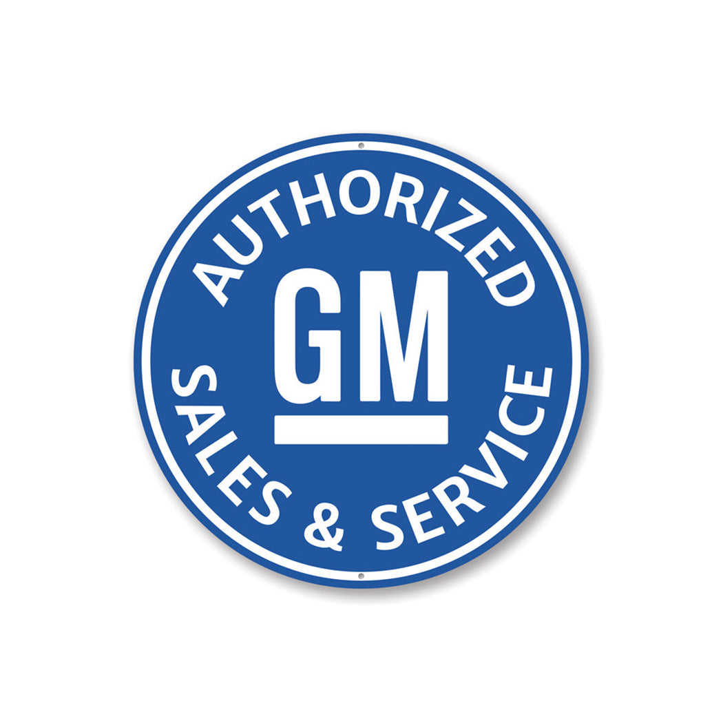 Authorized GM Sales and Service Car Sign Aluminum Sign
