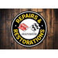 Corvette Repairs and Restoration Car Sign Aluminum Sign