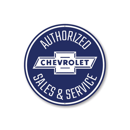 Authorized Chevy Sales and Service Car Sign Aluminum Sign