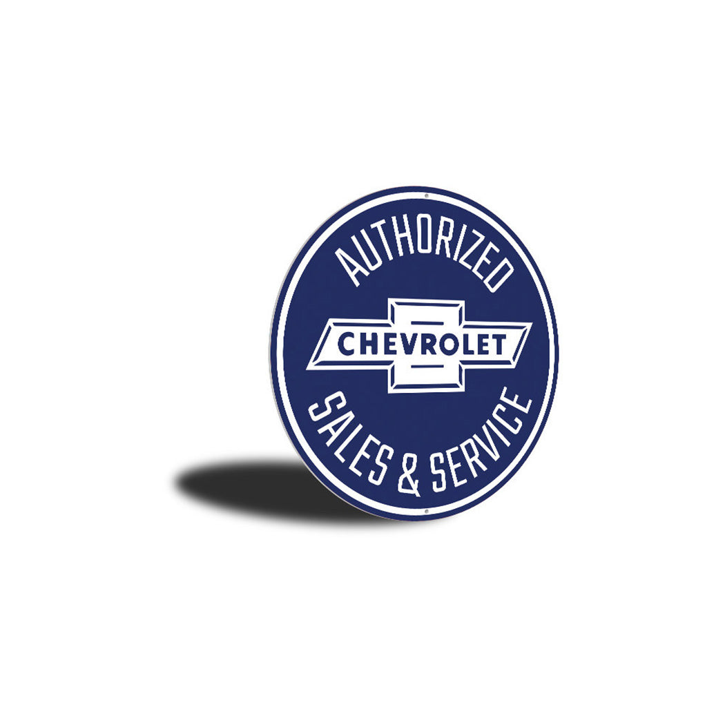 Authorized Chevy Sales and Service Car Sign Aluminum Sign