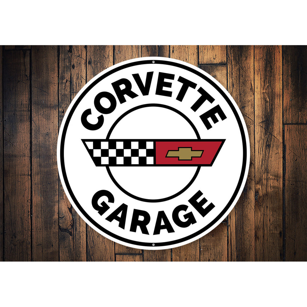 Corvette Garage Car Sign Aluminum Sign