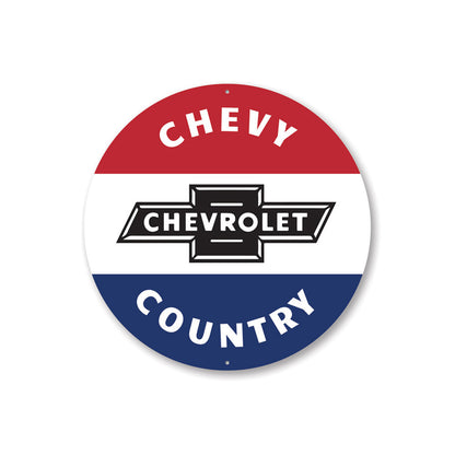 Chevy Country Car Sign Aluminum Sign