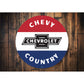 Chevy Country Car Sign Aluminum Sign