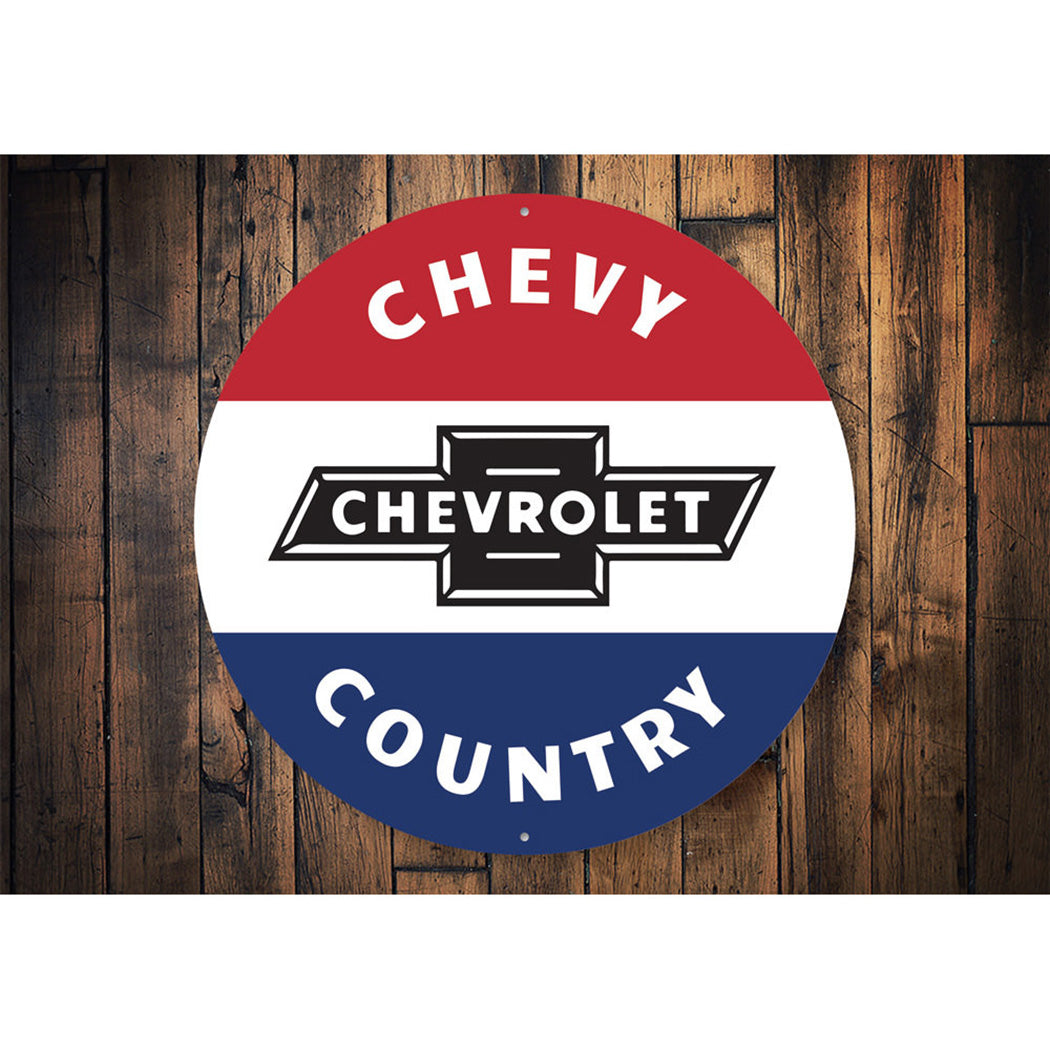 Chevy Country Car Sign Aluminum Sign