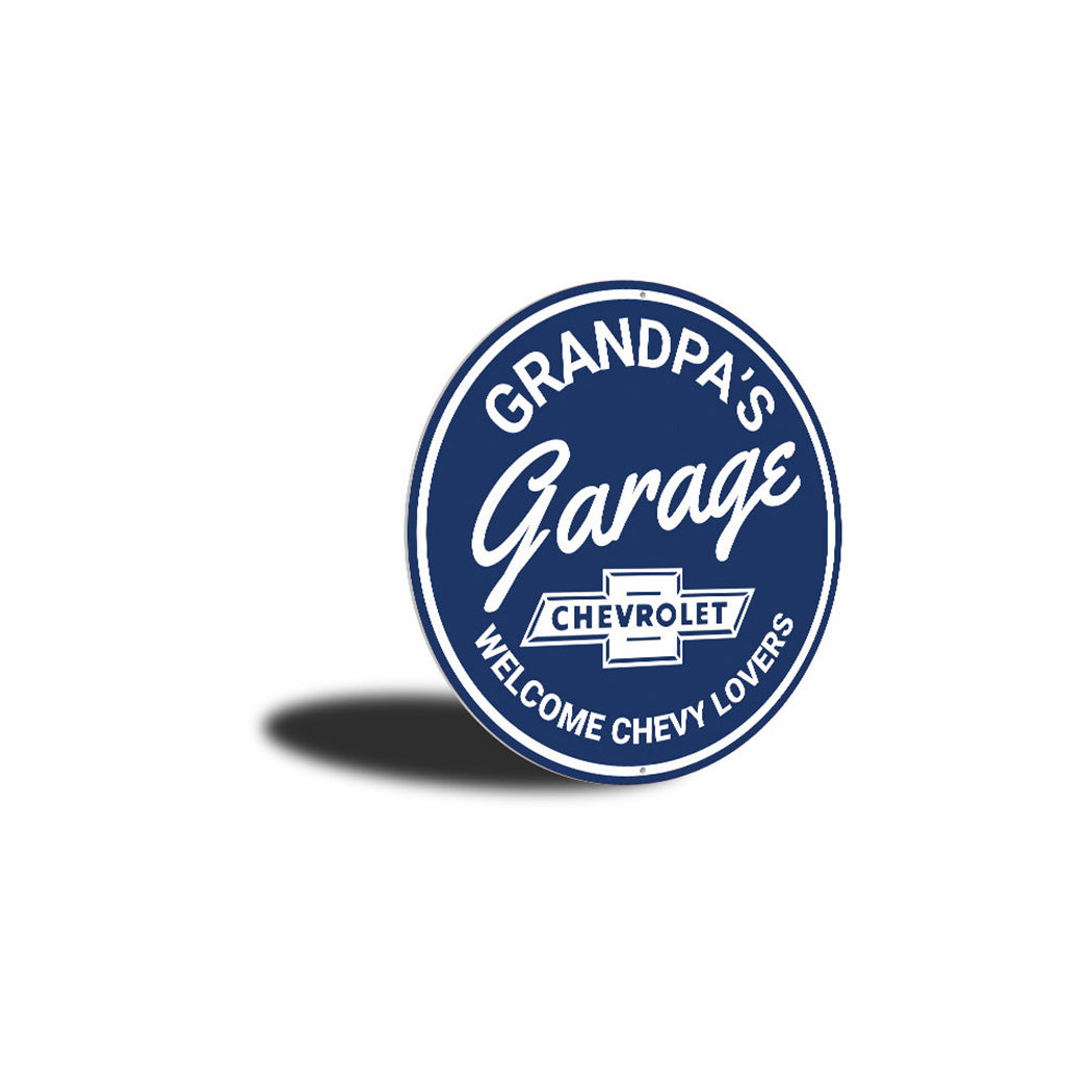 Grandpa's Garage Chevy Lovers Car Sign Aluminum Sign