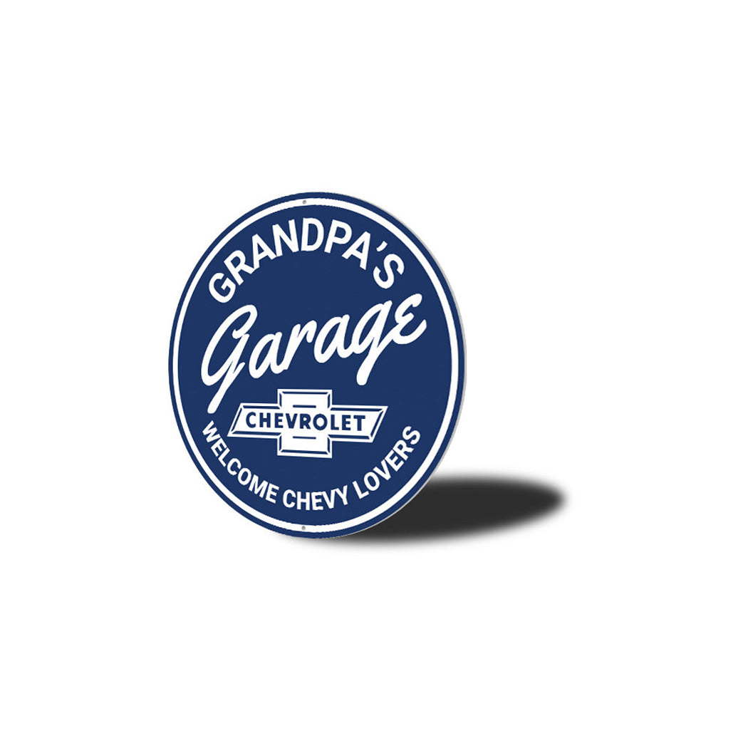 Grandpa's Garage Chevy Lovers Car Metal Sign