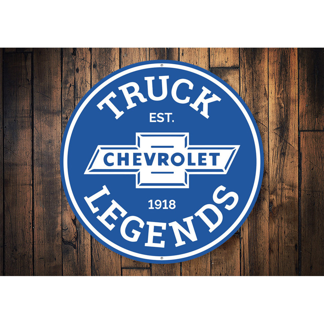 Chevy Truck Legends Car Sign Aluminum Sign