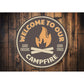 Campfire Welcome Sign Aluminum Sign
