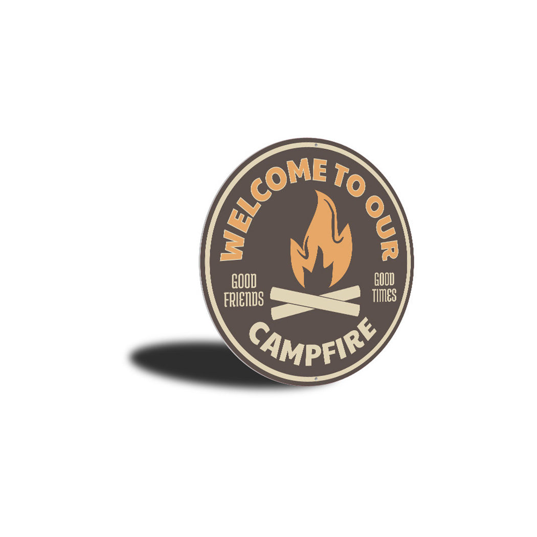 Campfire Welcome Sign Aluminum Sign
