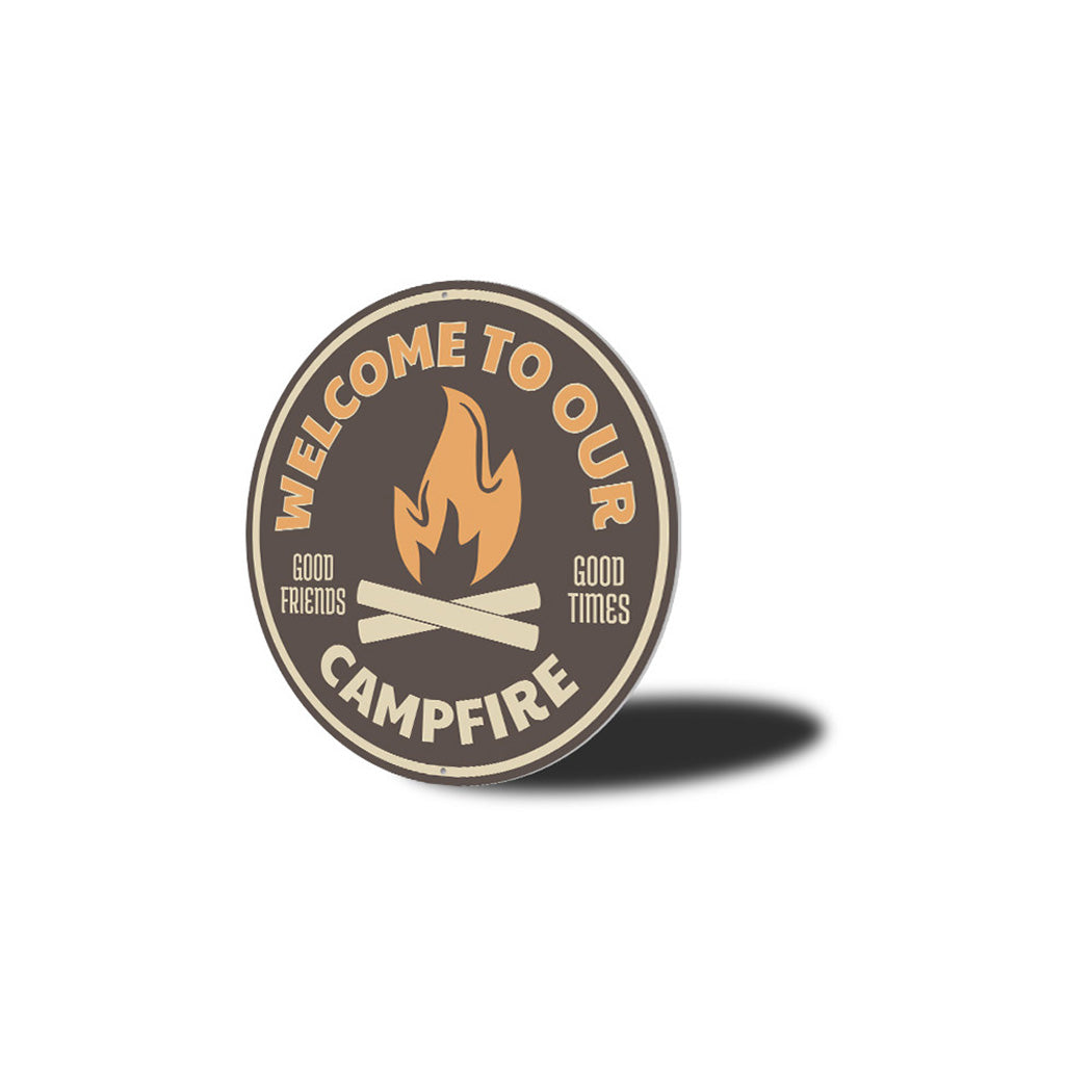 Campfire Welcome Metal Sign