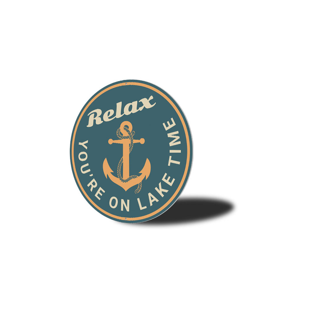 Relax Lake Time Metal Sign