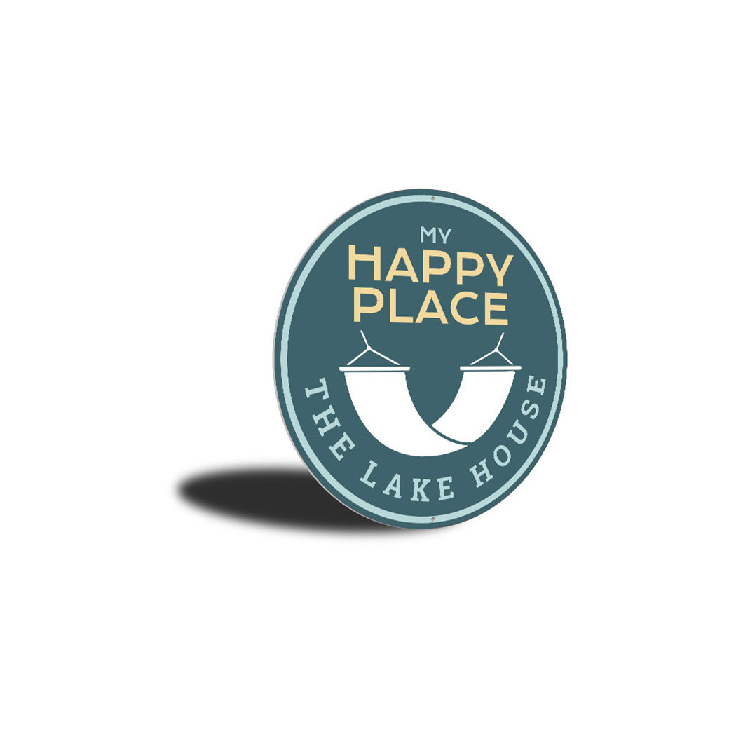 Happy Place Lake House Sign Aluminum Sign