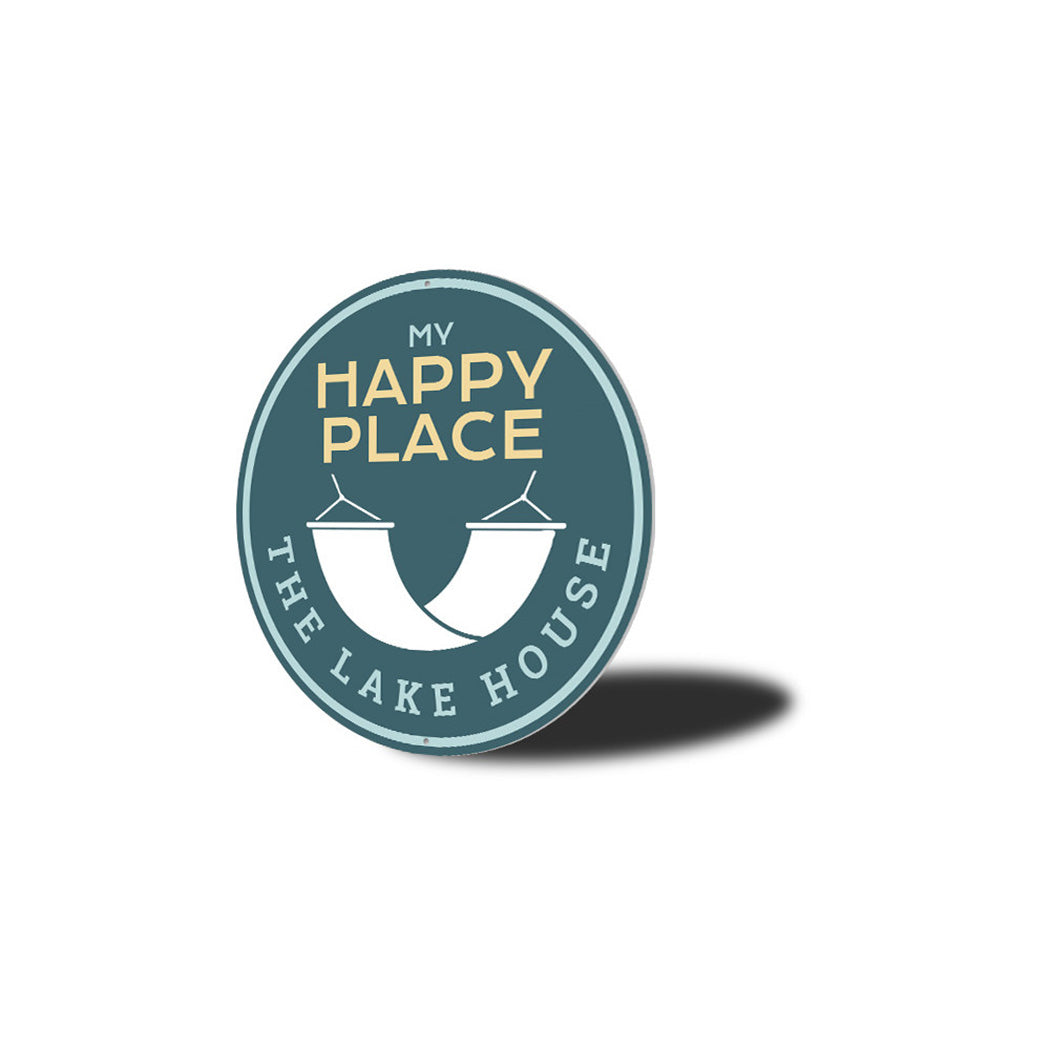 Happy Place Lake House Metal Sign