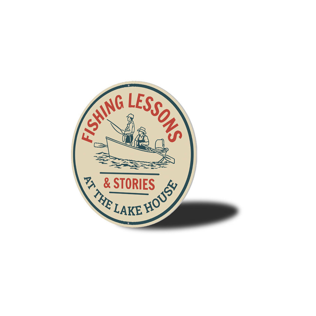 Fishing Lessons Metal Sign