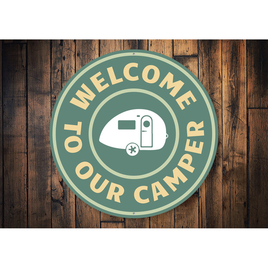 Camper Welcome Sign Aluminum Sign