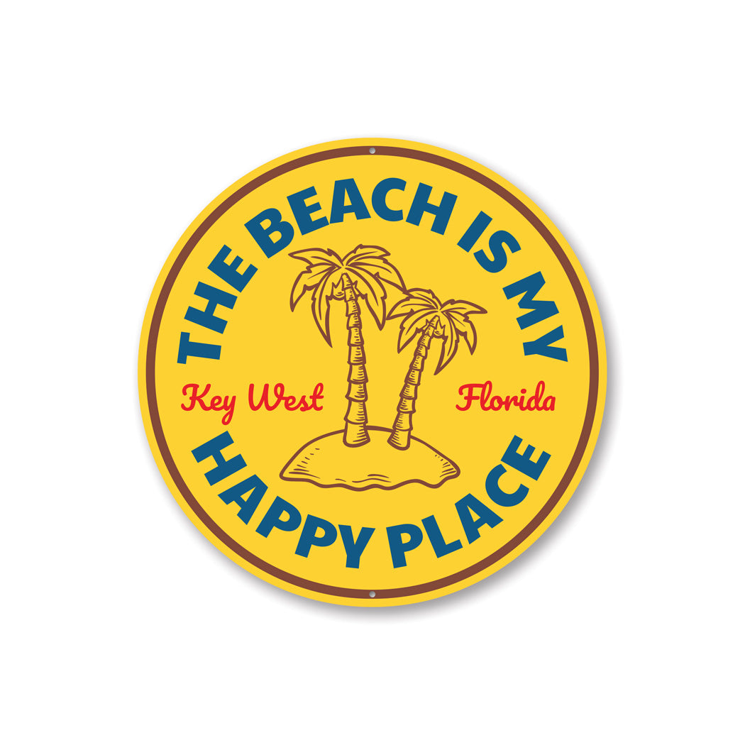 Happy Place Beach Sign Aluminum Sign