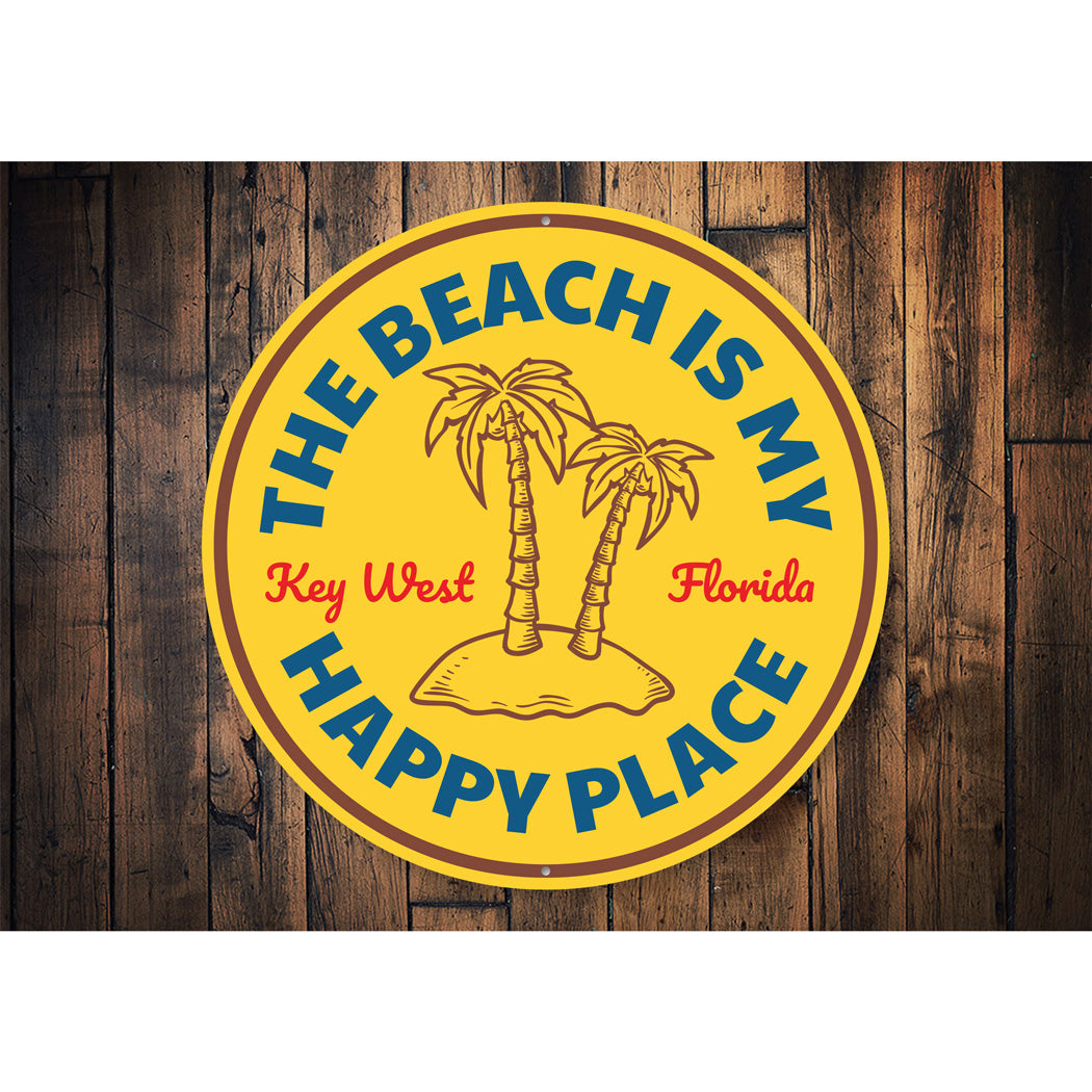 Happy Place Beach Sign Aluminum Sign