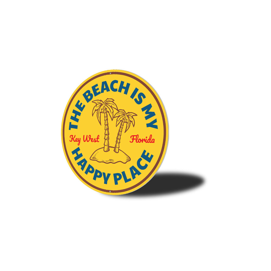 Happy Place Beach Metal Sign