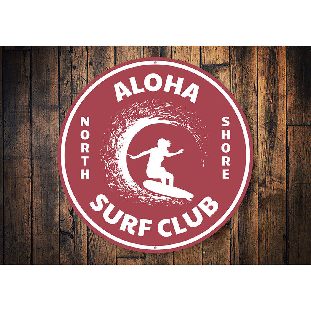 Aloha Surf Club Sign Aluminum Sign