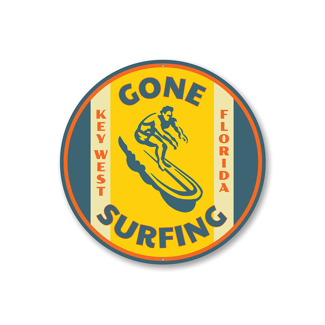 Gone Surfing Key West Florida Sign Aluminum Sign