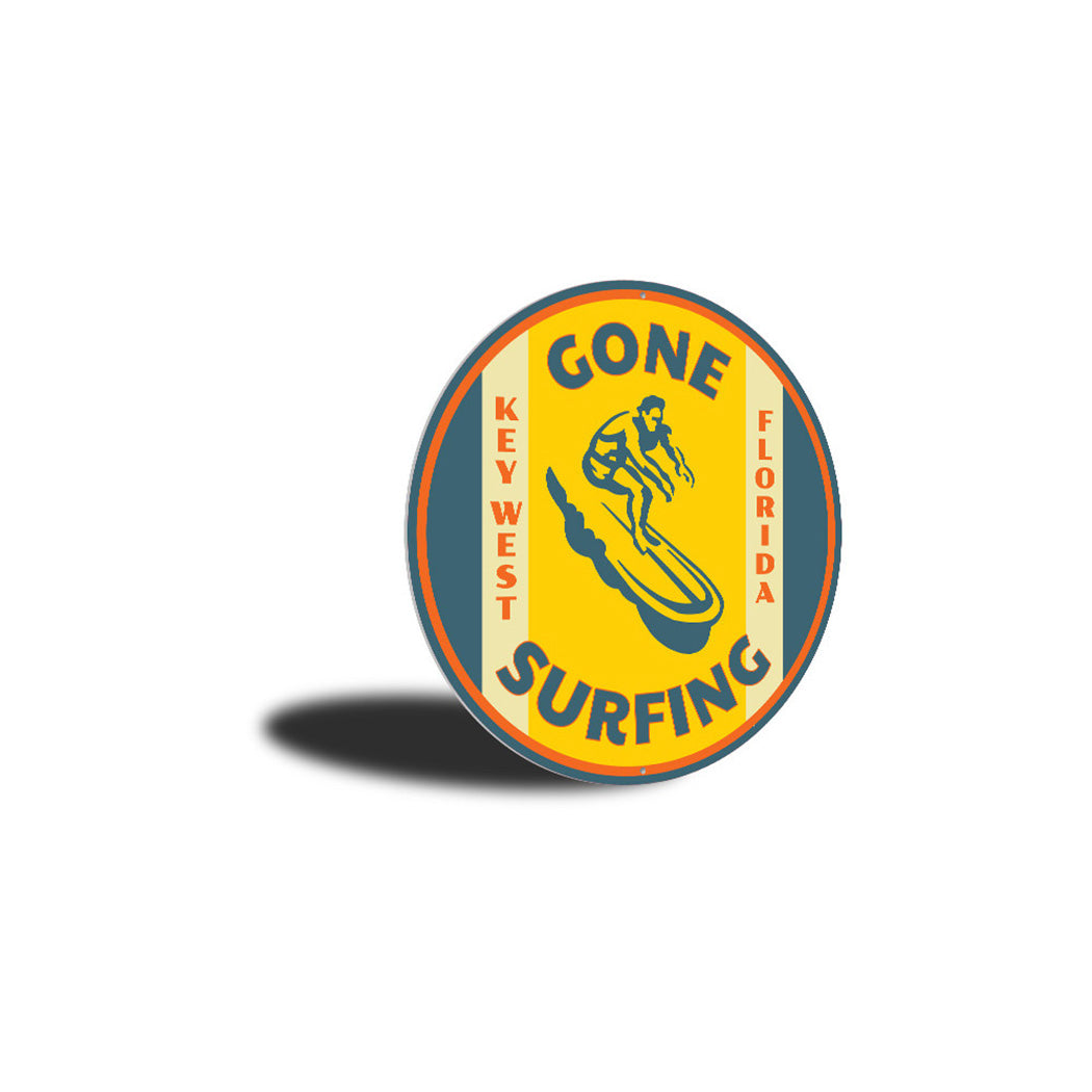 Gone Surfing Key West Florida Sign Aluminum Sign