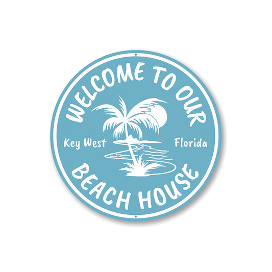 Beach House Key West Sign Aluminum Sign