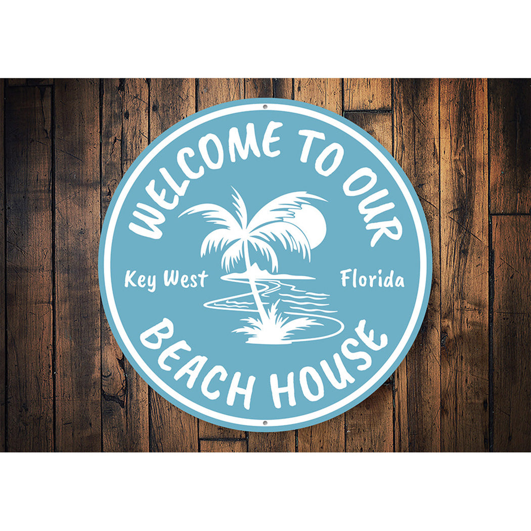 Beach House Key West Sign Aluminum Sign