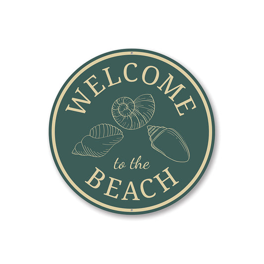 Beach Shells Welcome Sign Aluminum Sign