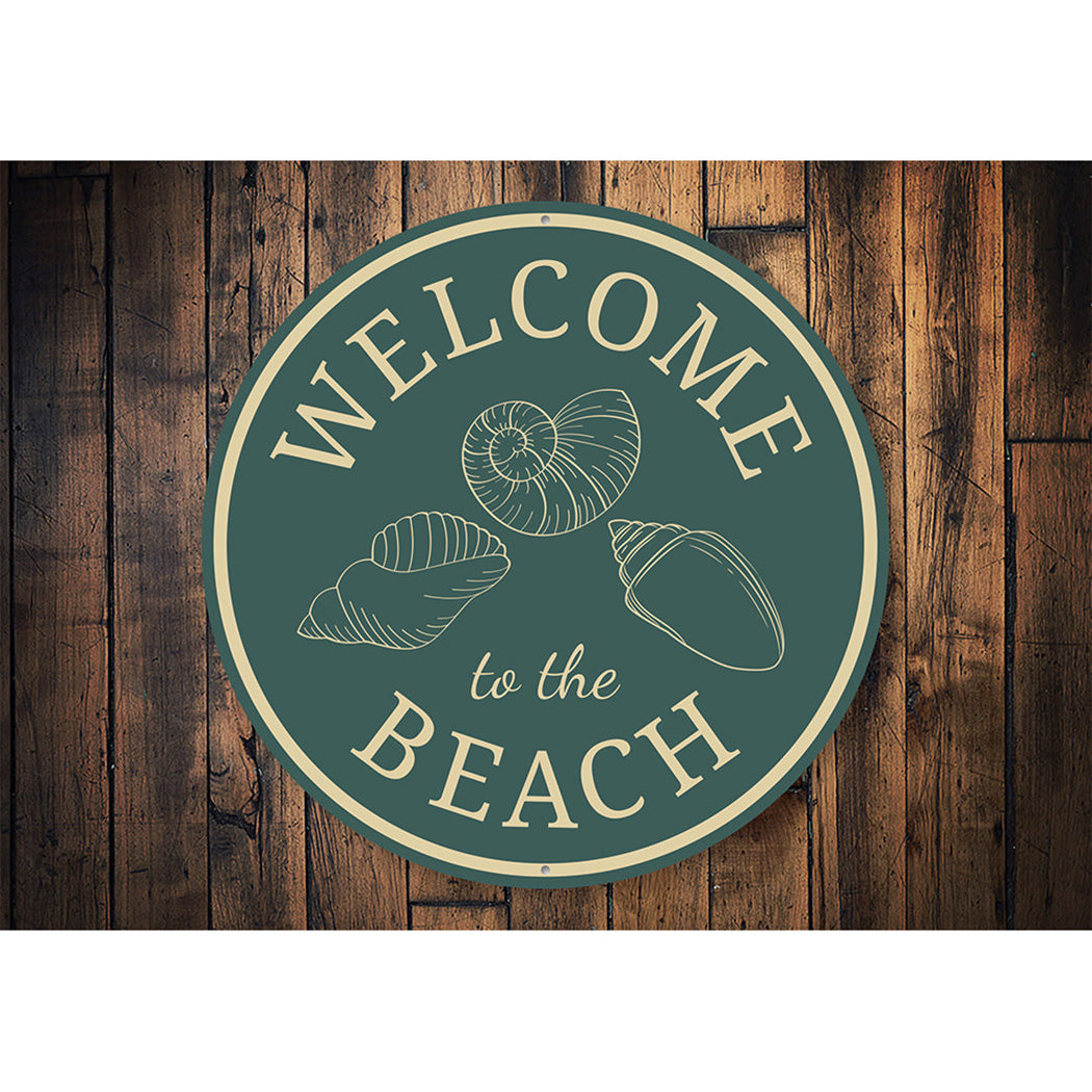 Beach Shells Welcome Sign Aluminum Sign