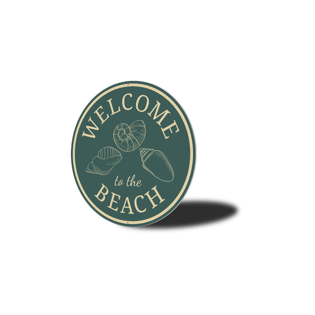 Beach Shells Welcome Metal Sign