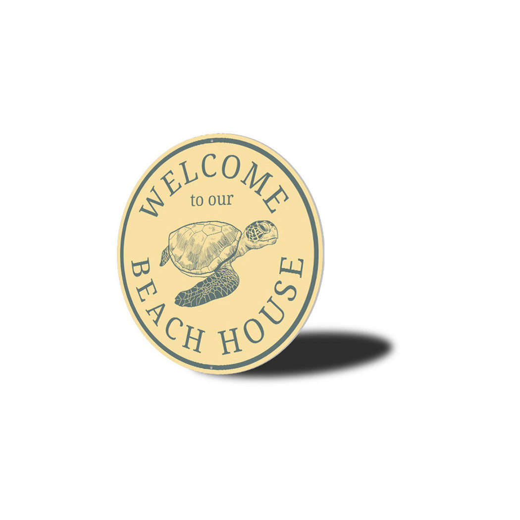 Welcome Turtle Beach House Metal Sign