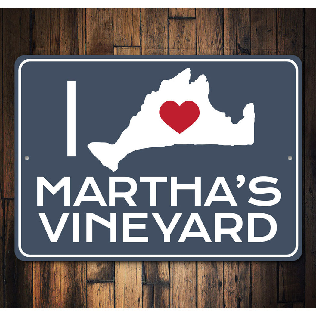 I Love Marthas Vineyard Sign