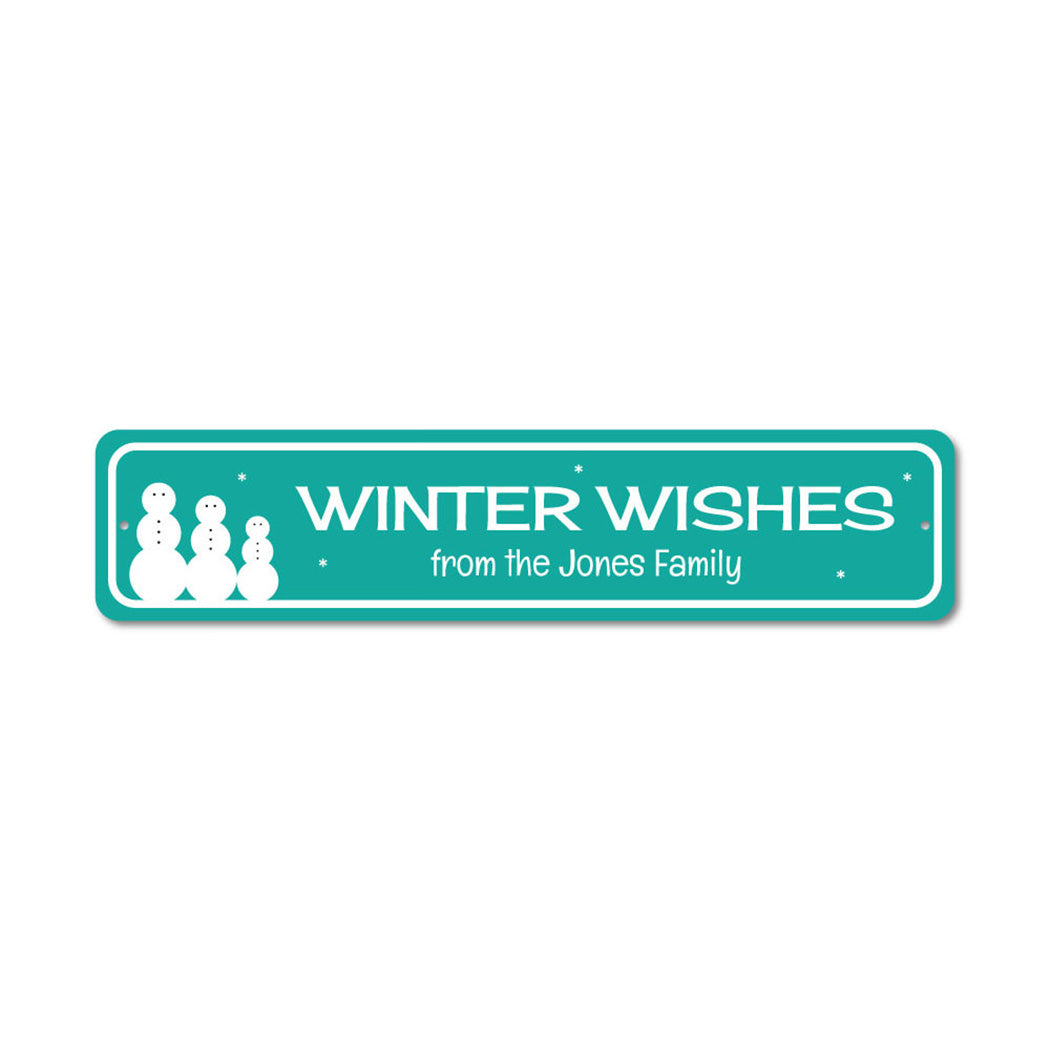 Winter Wishes Metal Sign