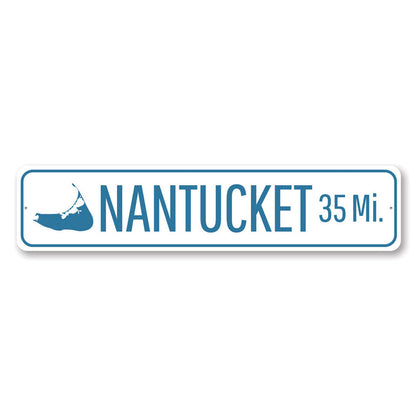 Nantucket Mileage Metal Sign