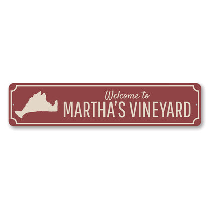 Marthas Vineyard Welcome Metal Sign