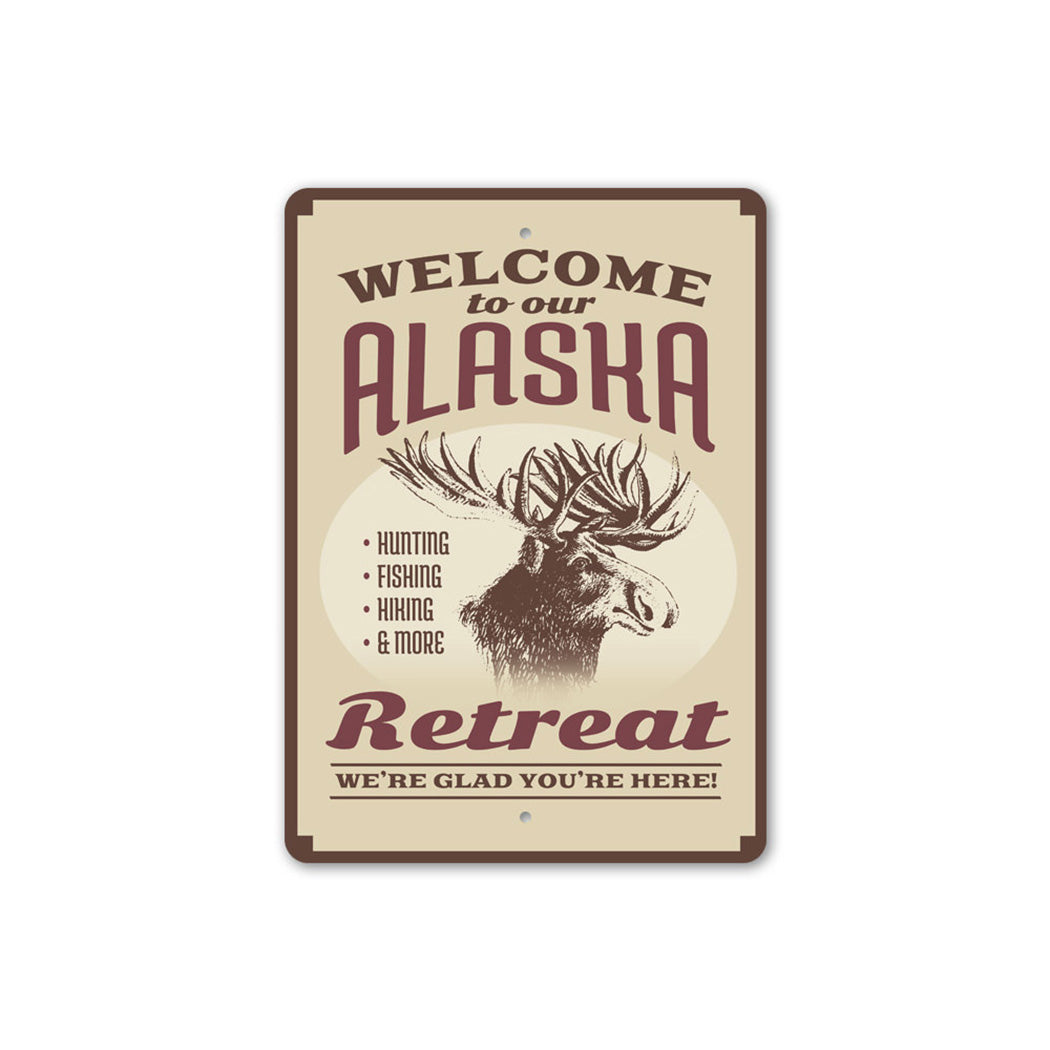 Alaska Retreat Metal Sign