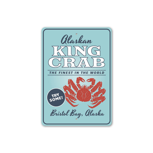 Alaskan King Crab Metal Sign