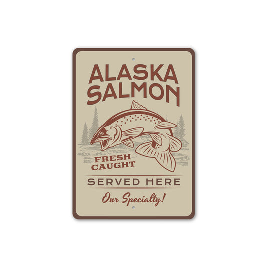 Alaska Salmon Metal Sign