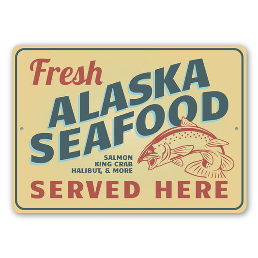 Alaska Seafood Metal Sign