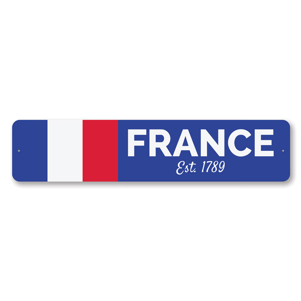 French Flag Metal Sign