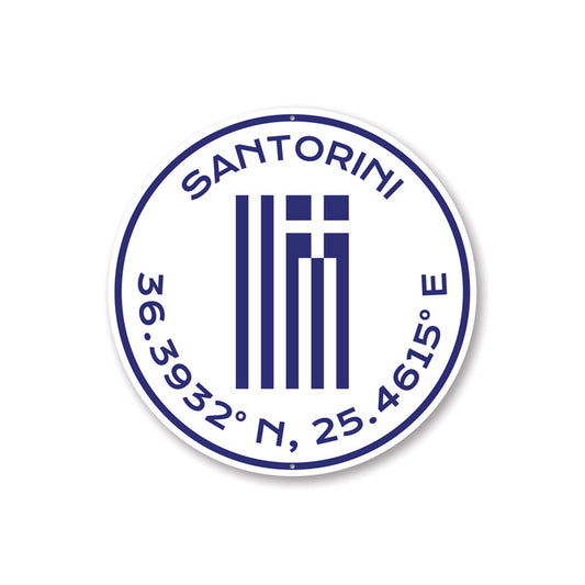 Santorini Sign Aluminum Sign