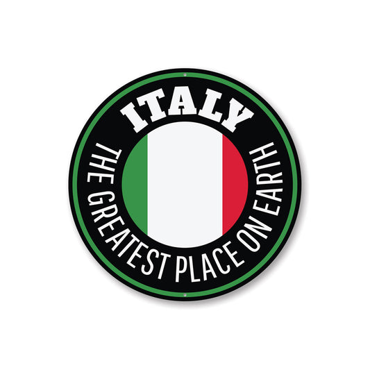 Italy Circle Sign Aluminum Sign