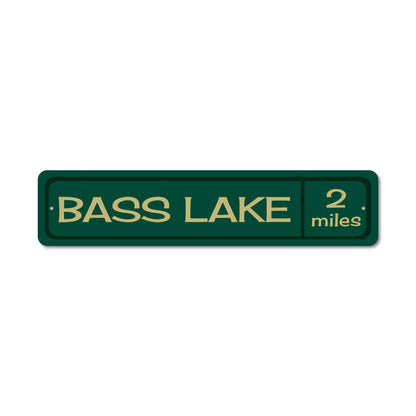 Lake Mileage Metal Sign