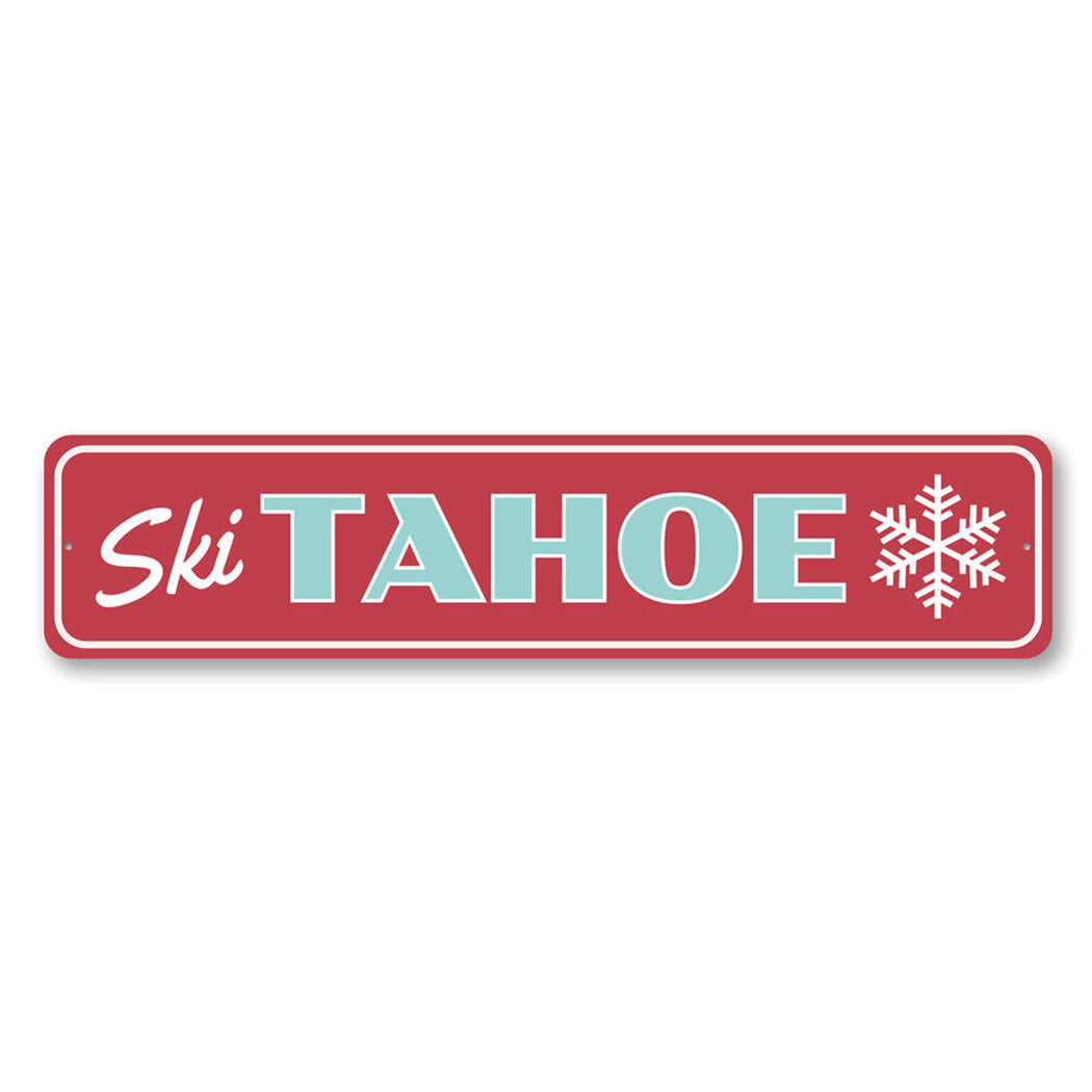 Tahoe Skiing Metal Sign